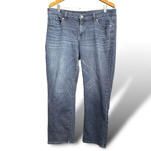 APT. 9 Women's Modern Fit Mid Rise Straight Leg Jeans Size 16 Blue